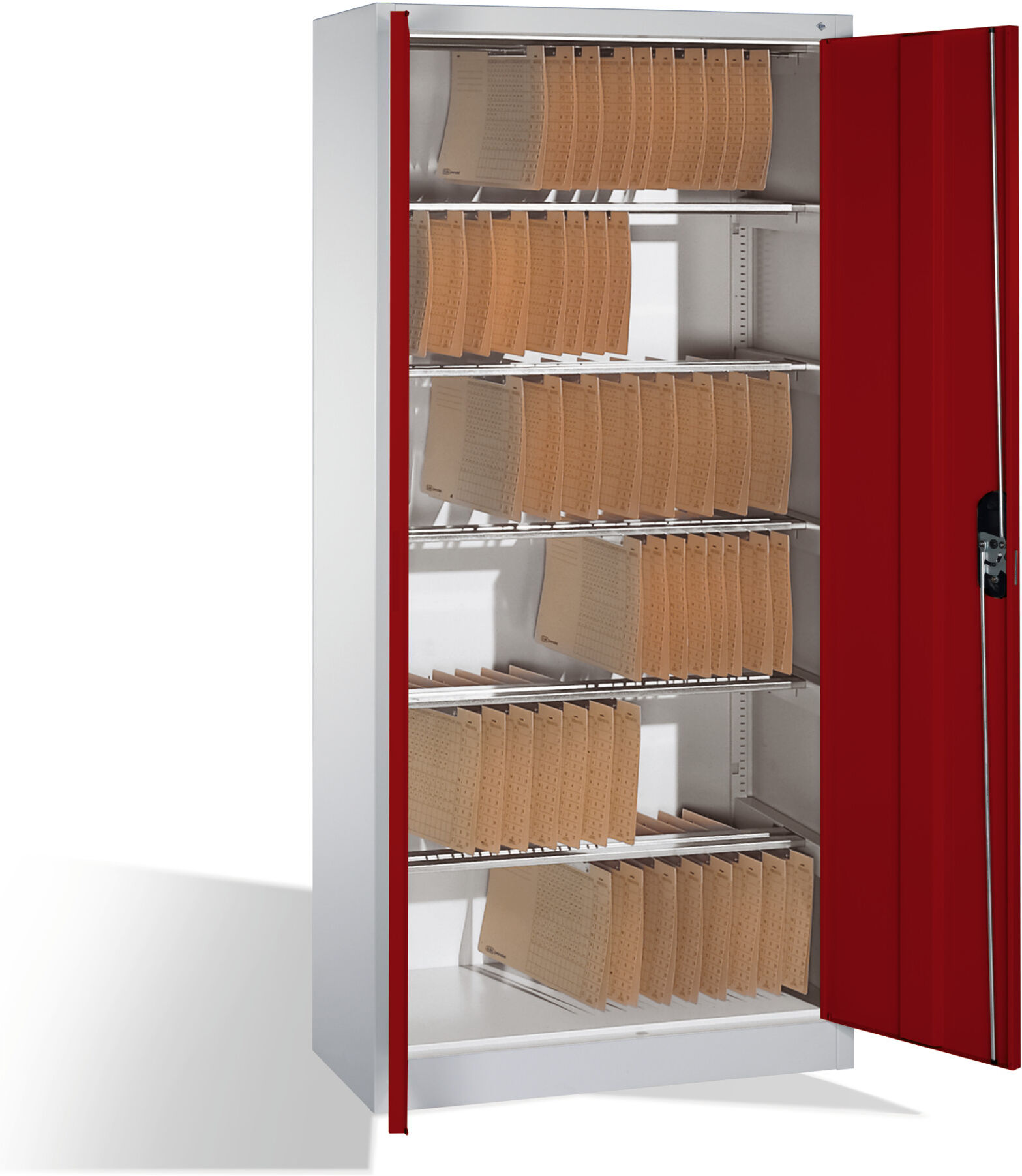 C+P Aktenschrank Acurado mit Drehtüren, innen 6 Pendelstangen, H1950xB930xT400mm Front Rubinrot ; C + P Möbelsysteme (9260-600 S10155)
