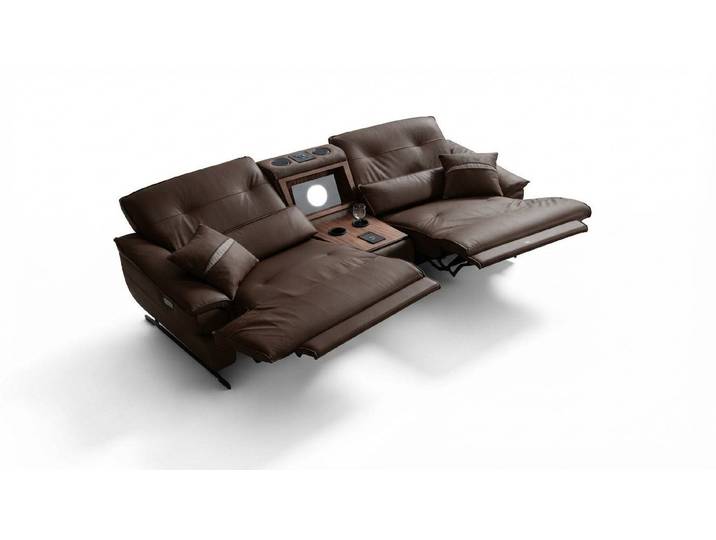 JVmoebel 2-Sitzer Relax Sofa mit Lautsprechern und LED-Beleuchtung aus Leder, Made in Europa