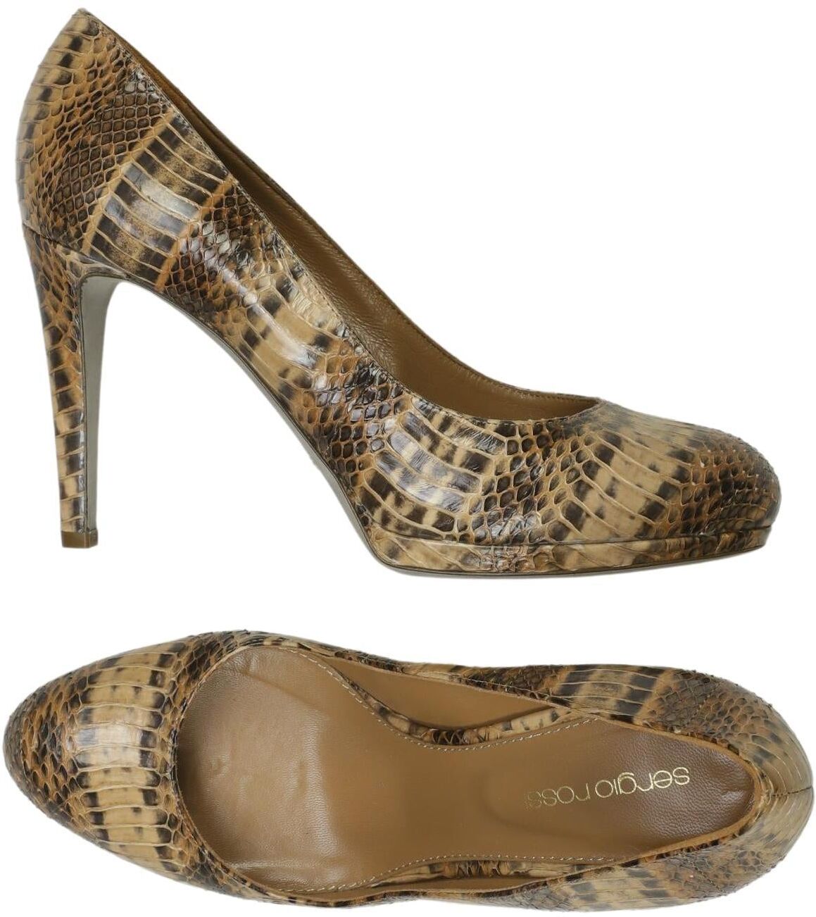 Sergio Rossi Damen Pumps, Braun, Gr. EU 38, kein / Etikett - Second Hand