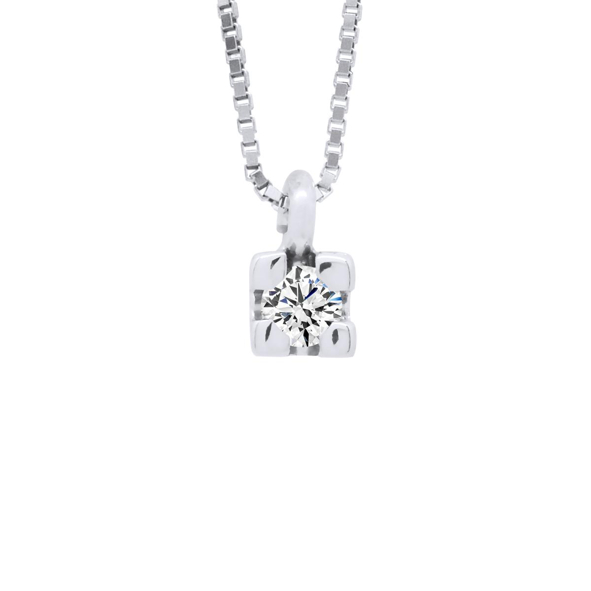 Ketting Diamond Solitaire 0,05 Cts White Gold