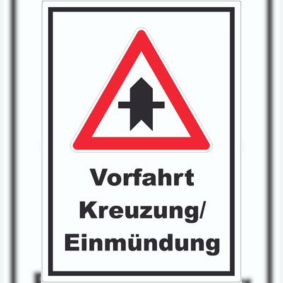 HB-Druck Vorfahrt nächste Kreuzung/Einmündung Aufkleber A4 (210x297mm)