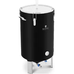 Royal Catering Fermenter Edelstahl Fermentierkessel Gärkessel mit Isoliermantel 70 L 0 - 40 °C, Getränkespender, Schwarz
