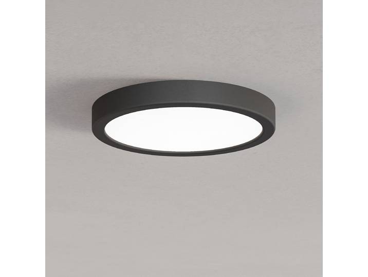 Plafonnier LED rond Ø 21cm Argenté/Noir Polycarbonate LED Module LED