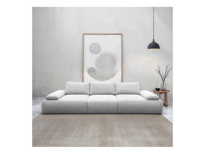 DOMO collection Big-Sofa Évora Megasofa Breite 324 cm, 3 Teile, Federkern, inkl. Armlehnenverstellung, Struktur grob, silber