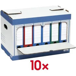 OTTO Office Ordner-Container - 10 Stück (Sichtfenster) blau