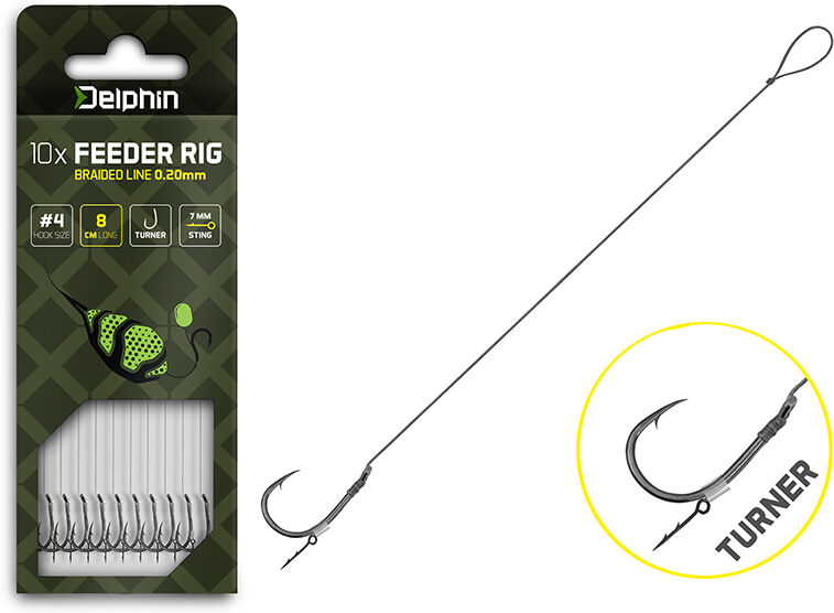 Bas de ligne Feeder Delphin Braided Sting / 10pcs 8cm/0,20mm/Turner #4 8cm/0,20mm/Turner #4