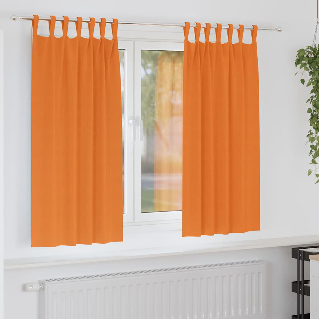 17 Stories Curtains With Curtains 2 Pcs Polyester Bright Orange 175cm Width x 140cm Drop