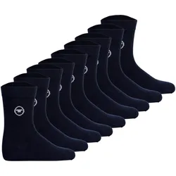 TOM TAILOR Unisex Kinder Socken, 9er Pack - Strümpfe, Baumwolle, Logo, einfarbig Blau / 23-26