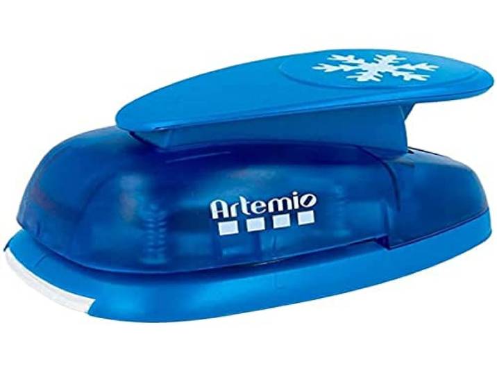 5 cm grote Artemio motiefpons, sneeuwvlok, blauw