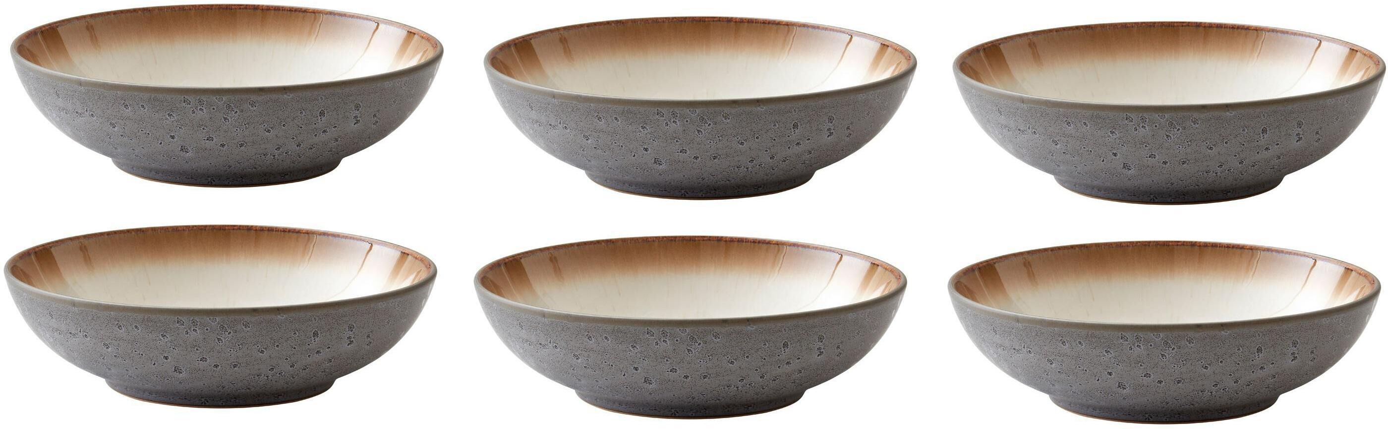 Suppenteller BITZ, beige (crème), H:6cm Ø:20cm, Steinzeug, Speiseteller, Suppenteller crème 20cm