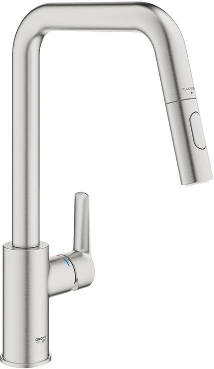 Grohe Start robinet de cuisine 30631DC0 supersteel, bec haut, double jet de rinçage