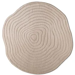 Design-Teppich Rippel Shape Ø 200 cm Mischgewebe Beige