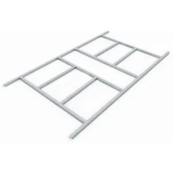 Pergart Fundamentbodenrahmen für Gerätehaus "Köln II 86", "Düsseldorf II 86", "Dresden II 86",aluminium blank,162 x 226 x 2,6 cm