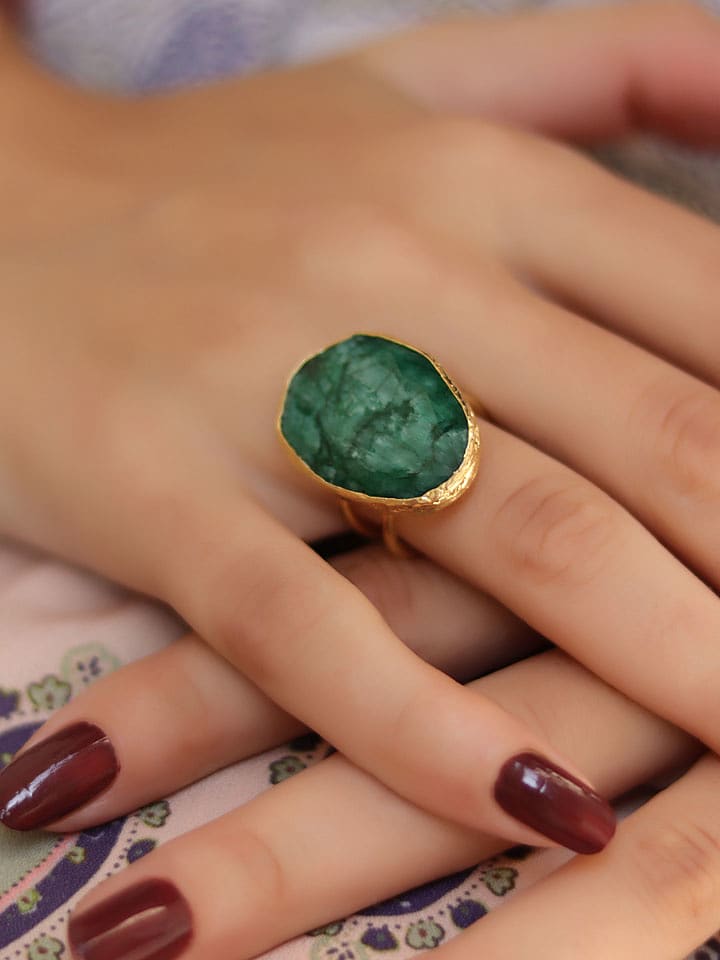 L'Atelier de Gaia Vergold. Ring mit Edelstein - onesize