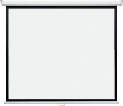 magnetoplan manuelle Rollo-Leinwand 2400x1350 mm, 16:9, Gehäuse weiß RAL 9003, Wand-/Deckenmontage