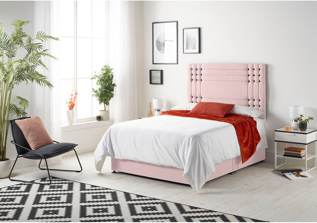 Ebern Designs Dennishia Divan Bed Pink Double (4'6)