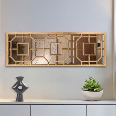 Howard Elliott Collection Adrianna Wall Mirror Panel , Aged Gold
