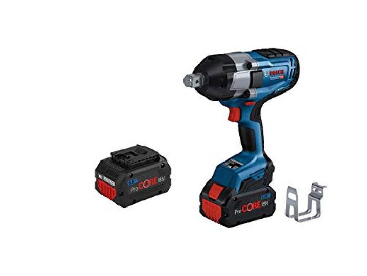 Bosch Professional 18V System boulonneuse sans-fil BITURBO GDS 18V-1050 H (avec clip d’accrochage\, 2 batteries ProCORE18V 5.5Ah\, chargeur rapide GAL 1880 CV\, calage L-BOXX\, L-BOXX 136N)