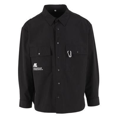 Langarmhemd ANOTHER COTTON LAB "Another Cotton Lab Performance Running Shirt", Herren, Gr. S, US-Größen, schwarz, 100% Polyester, unifarben, normal, Hemden