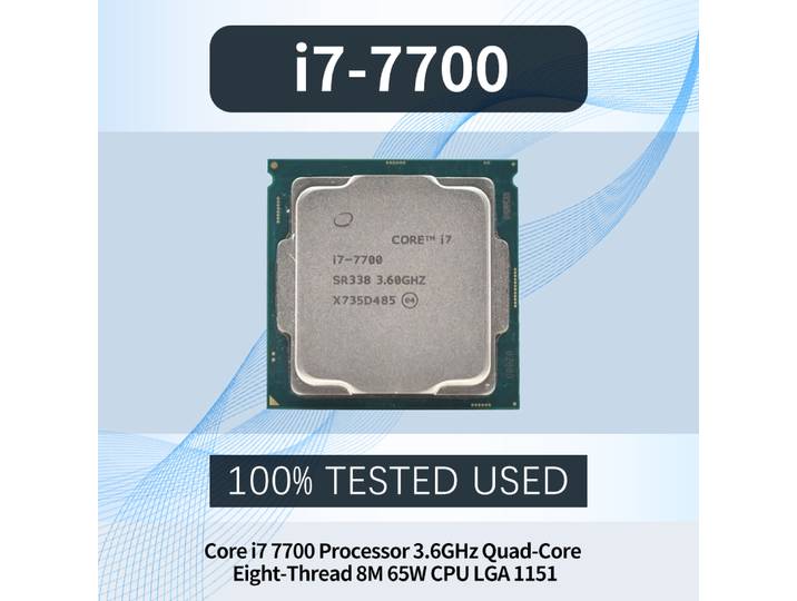 Processeur CPU Core i7-7700 i7 7700 Quad-Core Huit-Threads 3,6 GHz 65W L3/8M LGA 1151 CPU de bureau SR338