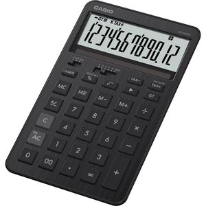 Casio Taschenrechner JW 200 DQ BK, mit Zeitberechnung, 12-stelliges LC-Display, Solar- & Batteriebetrieb
