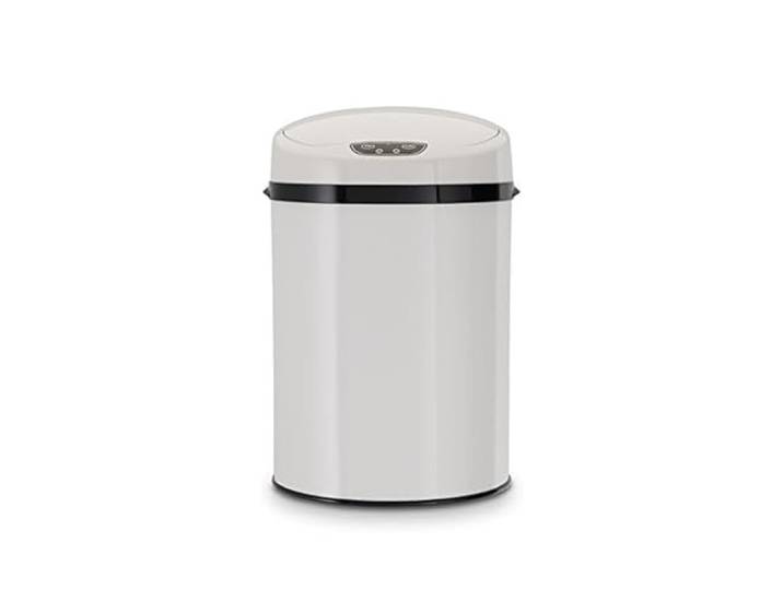 Echtwerk Büro-/Bad-/Kosmetikabfalleimer, Mülleimer mit Sensor, Touchless Abfalleimer, elektrischer Müllbehälter, Infrarot Bewegungssensor, Korpus aus Edelstahl, Fassungsvermögen 9 Liter, INOX WHITE