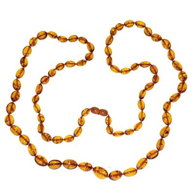 Gliederkette OSTSEE-SCHMUCK "Ostsee-Schmuck Kette Olive XXL-100 cm- Kette Olive XXL-100 cm-", braun, Halsketten, Damen, 100cm, Bernstein, L: 100, Gliederkette