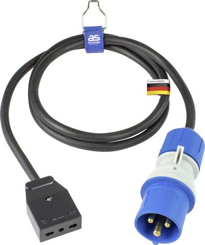 AS Schwabe 360488 Strom Adapterkabel 16A Schwarz 1.5m H07RN-F 3G 2,5mm²