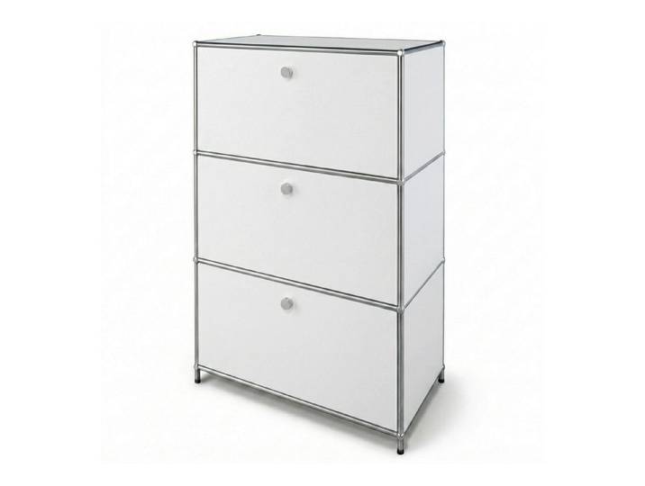 Floordirekt Sideboard Concept Epure MK-129 Metallschrank, 3 verschließbare Fächer, 3 verschließbare Fächer, B75×T40×H120 cm