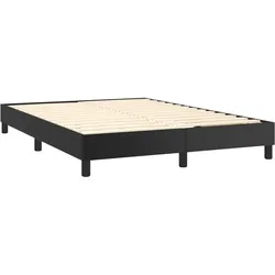 Décoshop26 - Lattenrost auf Beinen Bettgestell 140 x 190 cm schwarzes Kunstleder TDL0207027