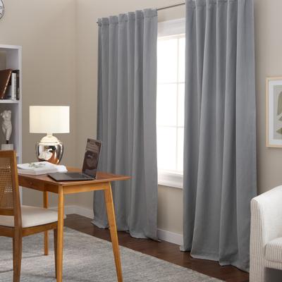 TOWN & COUNTRY LUXE ARLO Solid Linen Texture 100% Blackout Curtains 2-Pack