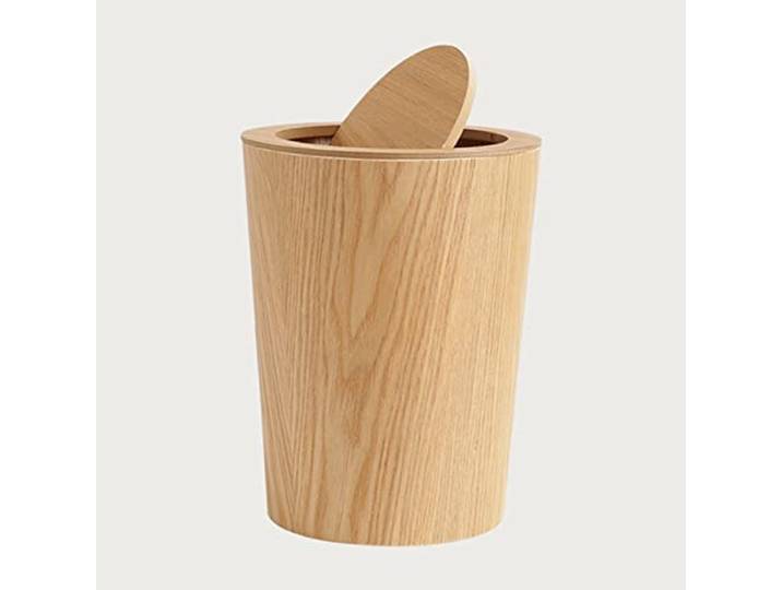 DRSFF Großer Holz Mülleimer Can Badezimmer Küche Fraxinus Mandshurica Müllcontainer Home Flip Mülleimer Schlafzimmer Büro Alt Papierkorb