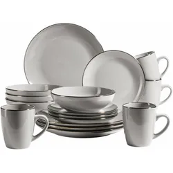 Mäser, Geschirrset, Metallic Rim (16 Stk.)