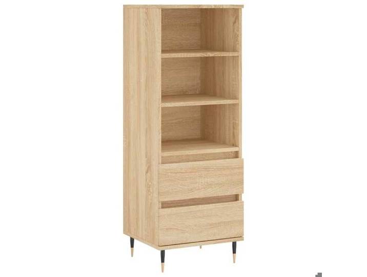 ABOTT@Bibliothèque KENNETH - Armoire haute vitrine - Buffet haut - Chêne sonoma 40x36x110cm - Bois d'ingénierie - 460076