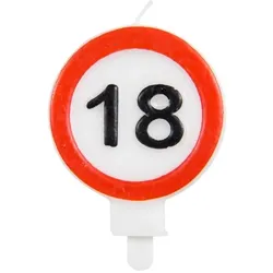 18. Geburtstag Verkehrsschild Kerze