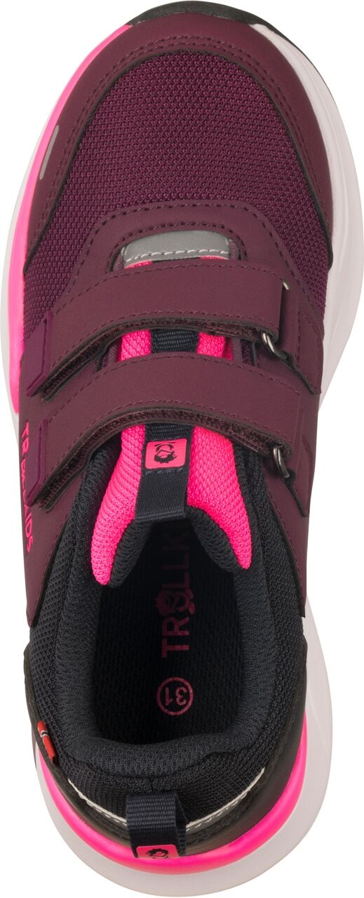 Outdoorschuh TROLLKIDS "KIDS FLEKKEFJORD HIKER", Kinder, Gr. 37, atmungsaktiv, pink (mulberry, schwarz), Synthetik, Textil, Schuhe Outdoorschuh, wasserdicht mulberry, schwarz 37, atmungsaktiv