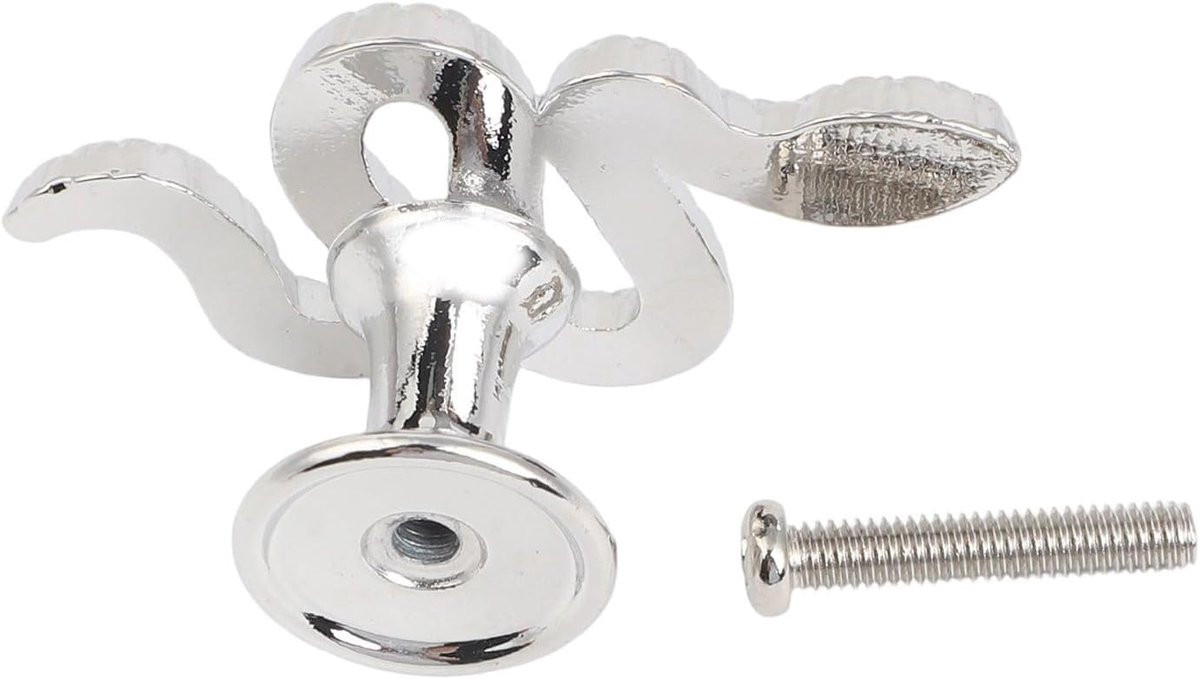 Zilveren meubelgreep in slangvorm voor lades en meubels decoratie - 52 x 27 x 24 mm