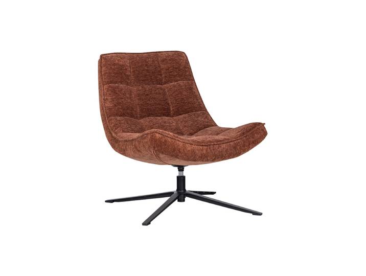 Drehbarer Design Sessel „Maudi“ Chenille Rotbraun De Eekhoorn