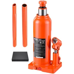 VEVOR Hydraulischer Flaschenheber 6 t Hubbereich 22-43 cm Wagenheber für Limousinen SUVs Pickups Reifenwechsel und Geräteabstützung, mit Überlastschutzventil Verbreiterter Basis und Langem Griff