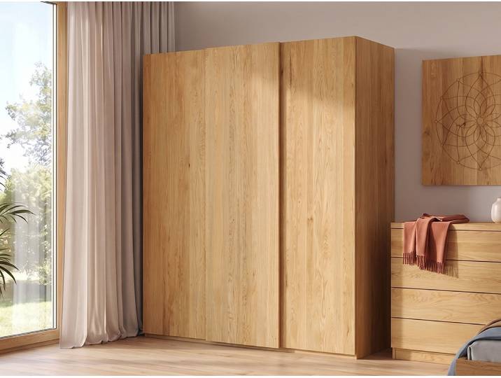 Schiebetürenschrank aus Eiche „Ludwig“ 3-türig Massivholz Eiche