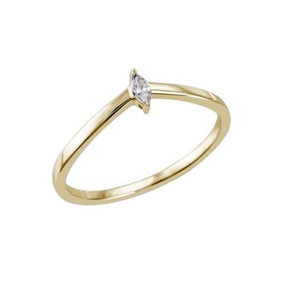 Fingerring FIRETTI "Schmuck Geschenk Silber 925 Silberring Ring Navette gefasst glitzernd" Gr. 56, gold (gelbgoldfarben, kristallweiß), Fingerringe, Damen, 56, Silber 925 (Sterlingsilber), 1,4mm, Fingerring, mit Zirkonia (synth.)