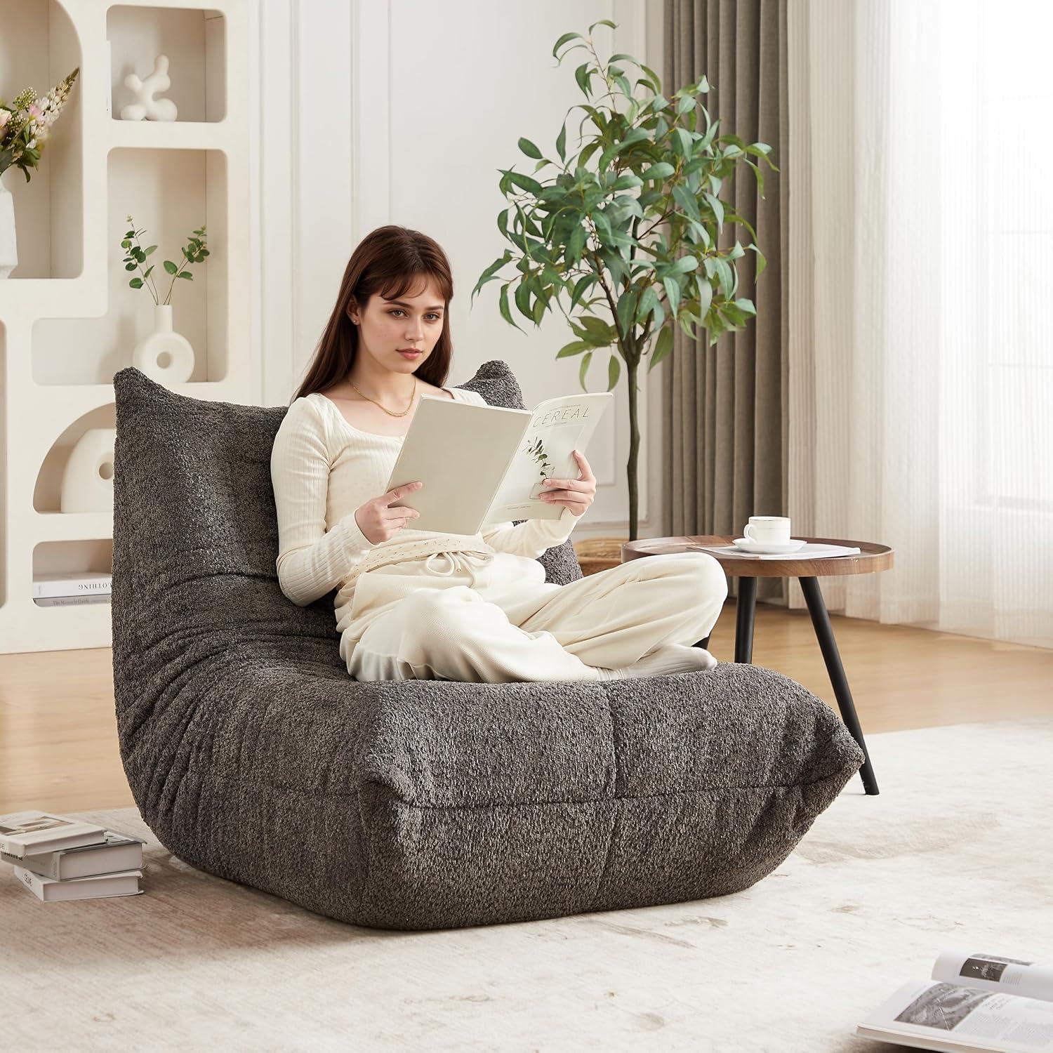 Chenille-Bodensessel mit Schaumfüllung für Wohn- und Schlafzimmer
