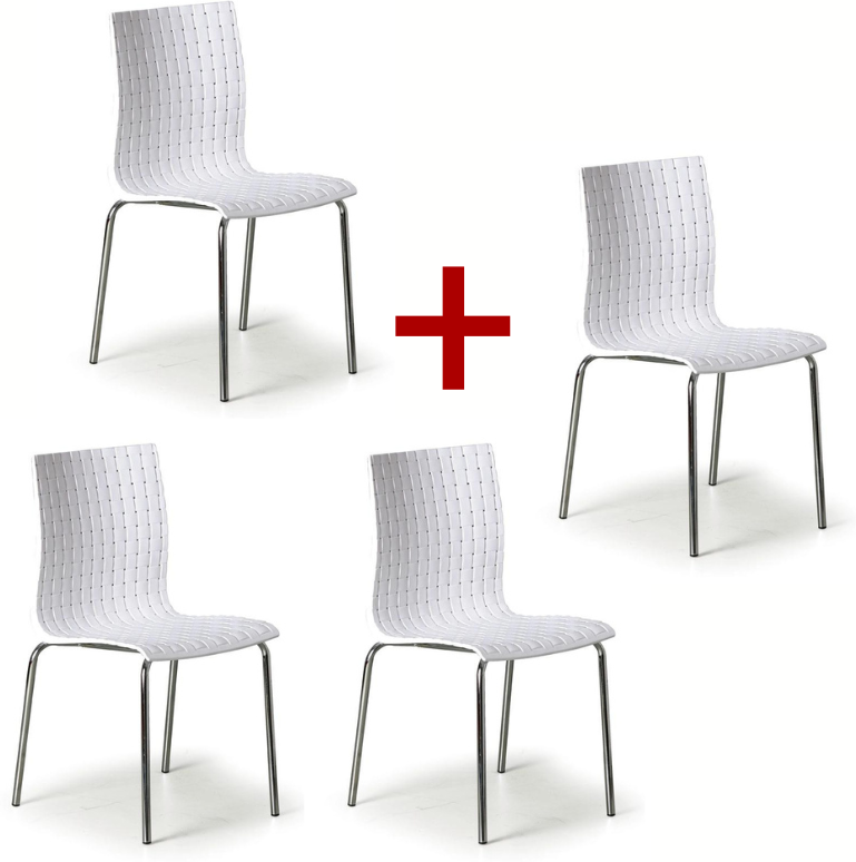 B2B Partner Stuhl MEZZO 3+1 GRATIS, weiß