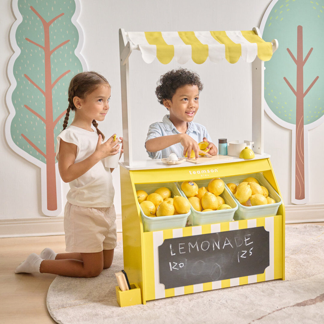 Teamson Kids Sunny Citrus Lemonade Stand, Yellow Yellow 100cm H X 27cm W X 59cm D