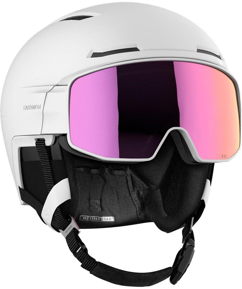 Salomon  - Driver Prime Sigma Plus White Silver Pink + Sky Blue - S - Casque de ski avec visière