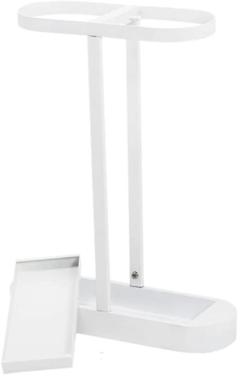 Paraplustandaard Paraplurek Paraplubak met Lekbak - Wit - B/D/H: 37 x 13 x 47 cm