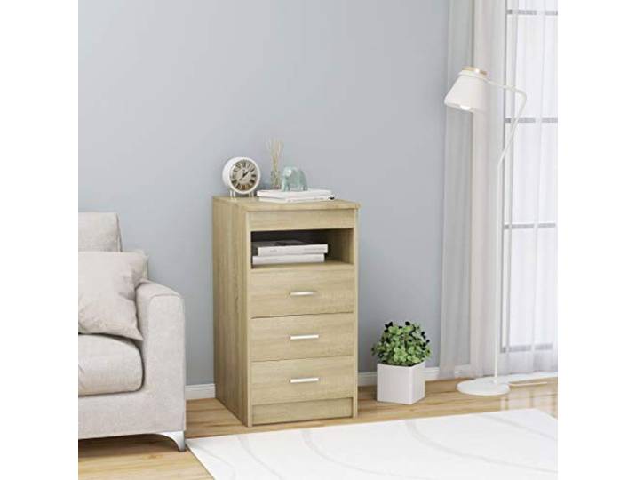 MNISDFL Wohnzimmer Kabinett Möbel für das Esszimmer Vitrinen Sideboard mit Schubladen Sonoma-Eiche 40x50x76 cm Holzwerkstoff
