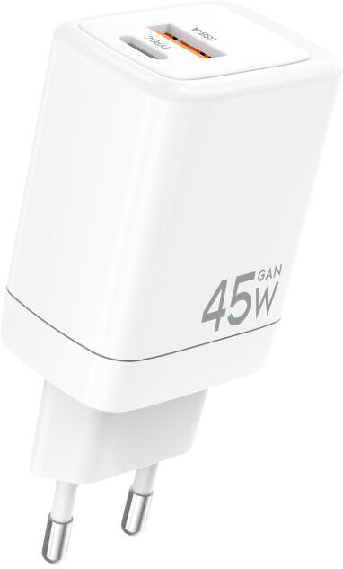 CARREGADOR TECH FUZZION 45W GAN USB-A/USB-C