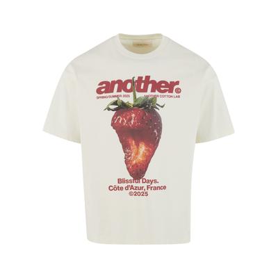 T-Shirt ANOTHER COTTON LAB "Another Cotton Lab Blissful Days Oversized Tshirt", Damen, Gr. M, weiß, 100% Baumwolle, bedruckt, loose fit, Rundhals, Shirts T-Shirt