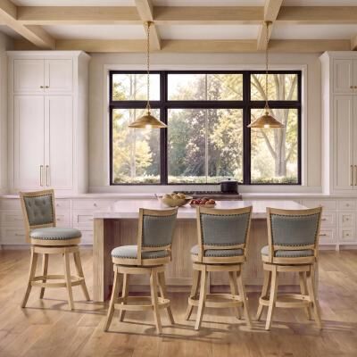 HULALA HOME Country Farmhouse Lumiere Barstool Set of 4